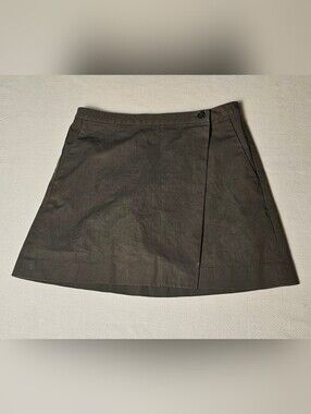 Theory button wrap mini skirt Womens Size 00 Army Green